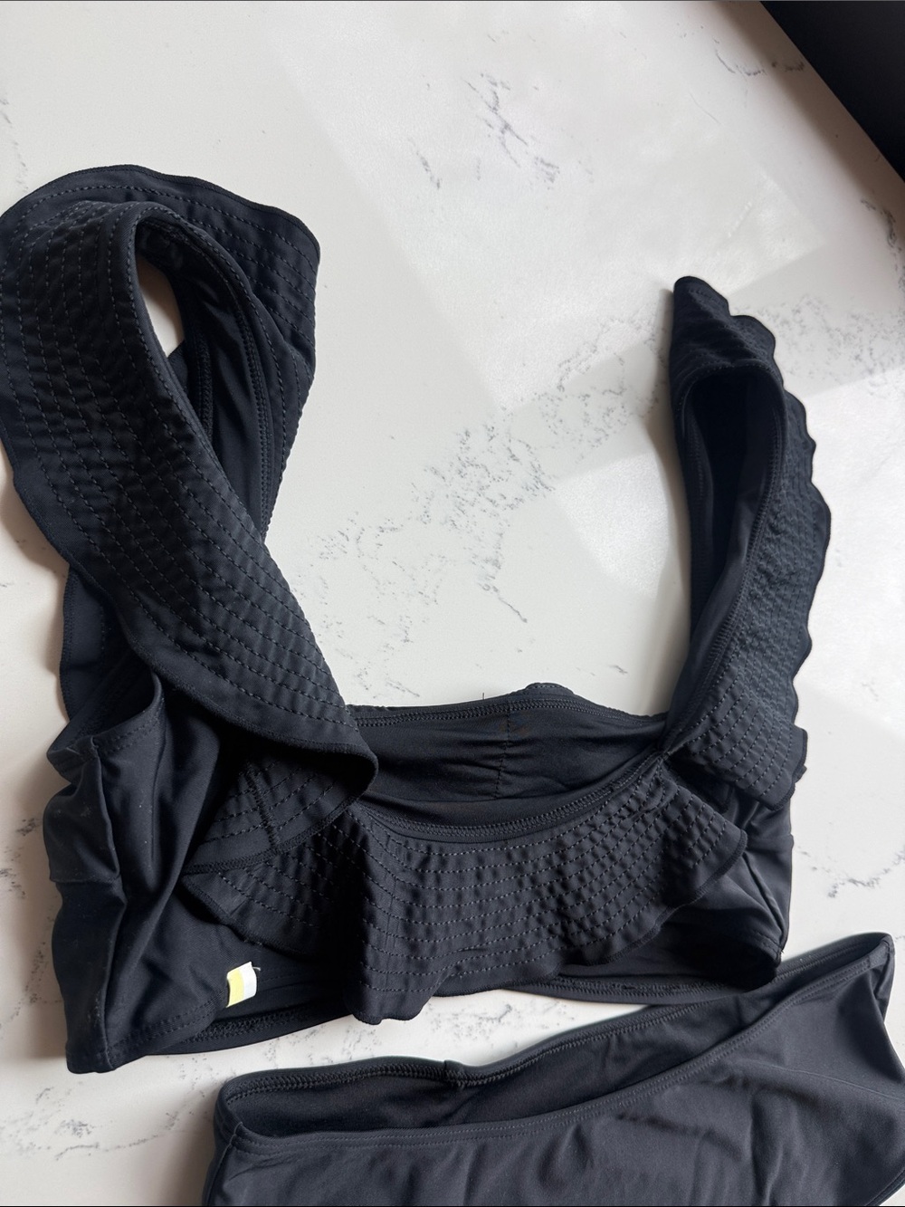 Summersalt Ruffle Seaway Square Neck Bikini top AND Ruffle High Rise Bottom 8 - Picture 9 of 10